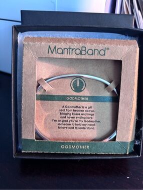 MantraBand Silver Godmother Bangle Bracelet